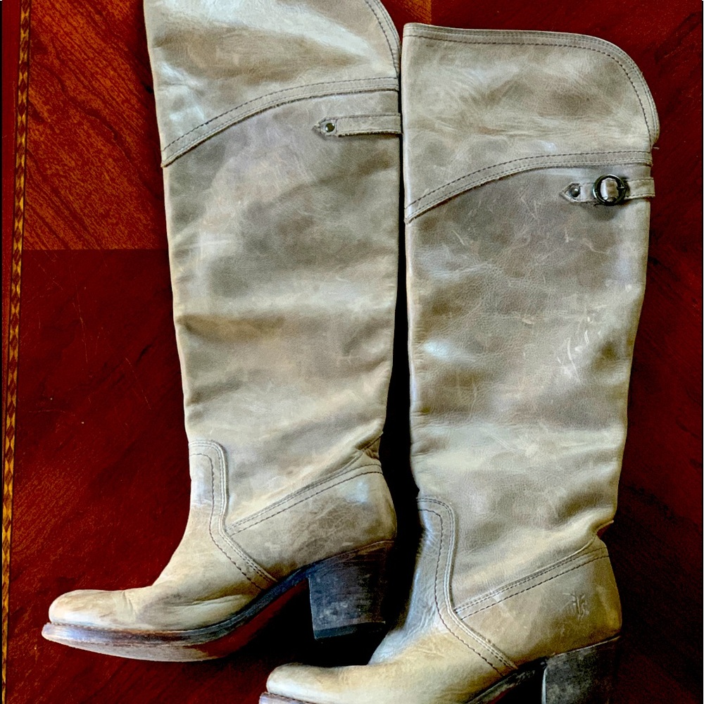 Frye grey over-the-knee boots